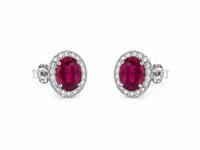 Earrings Recarlo Woman in White Gold Rubino XE 237/BRU2
